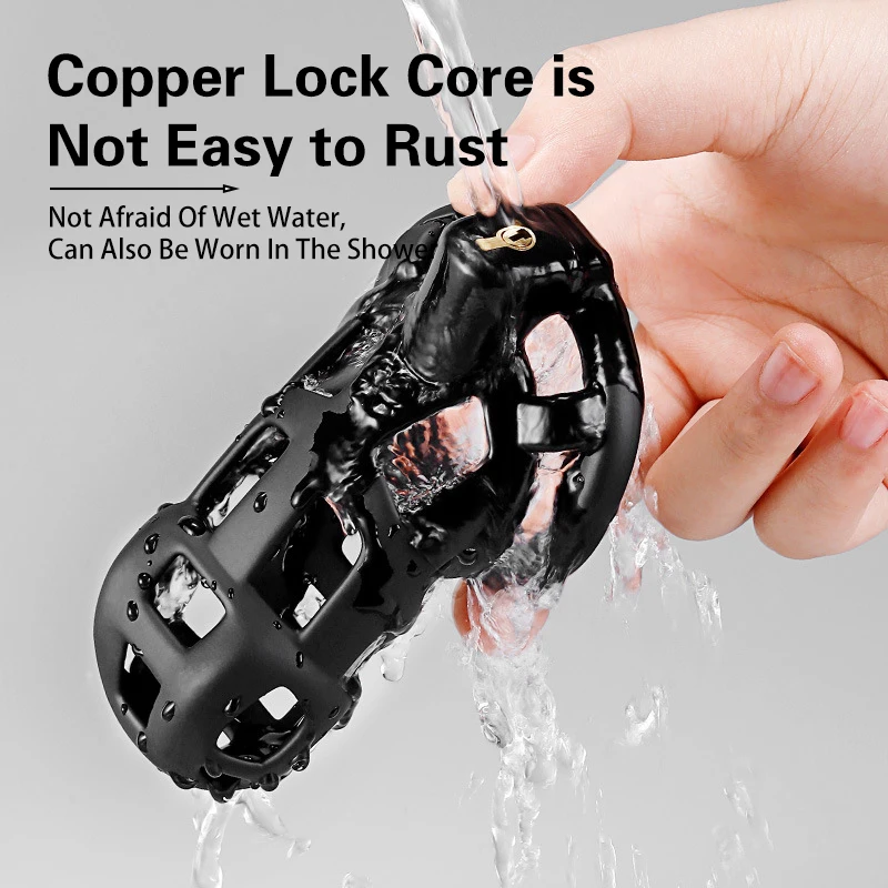 Resin Anti-Cheating Cock Cage Chastity Lock for Men BDSM Sissy, Adjustable Penis Restriction Device Adult Sex Toys Chastity Belt