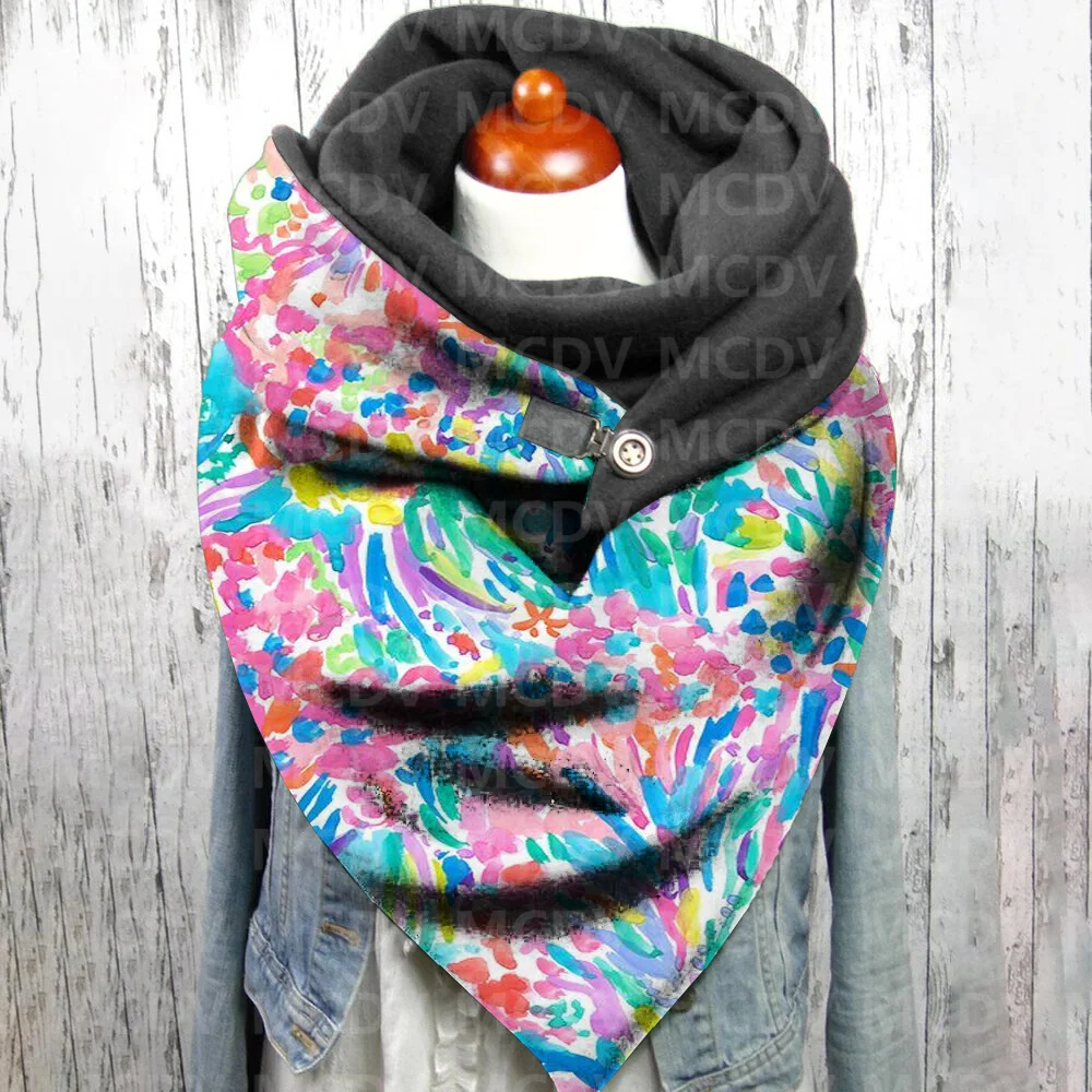 Colorful Graffiti 3D Printed Casual Scarf And Shawl for Women Warm and Comfortable Scarf