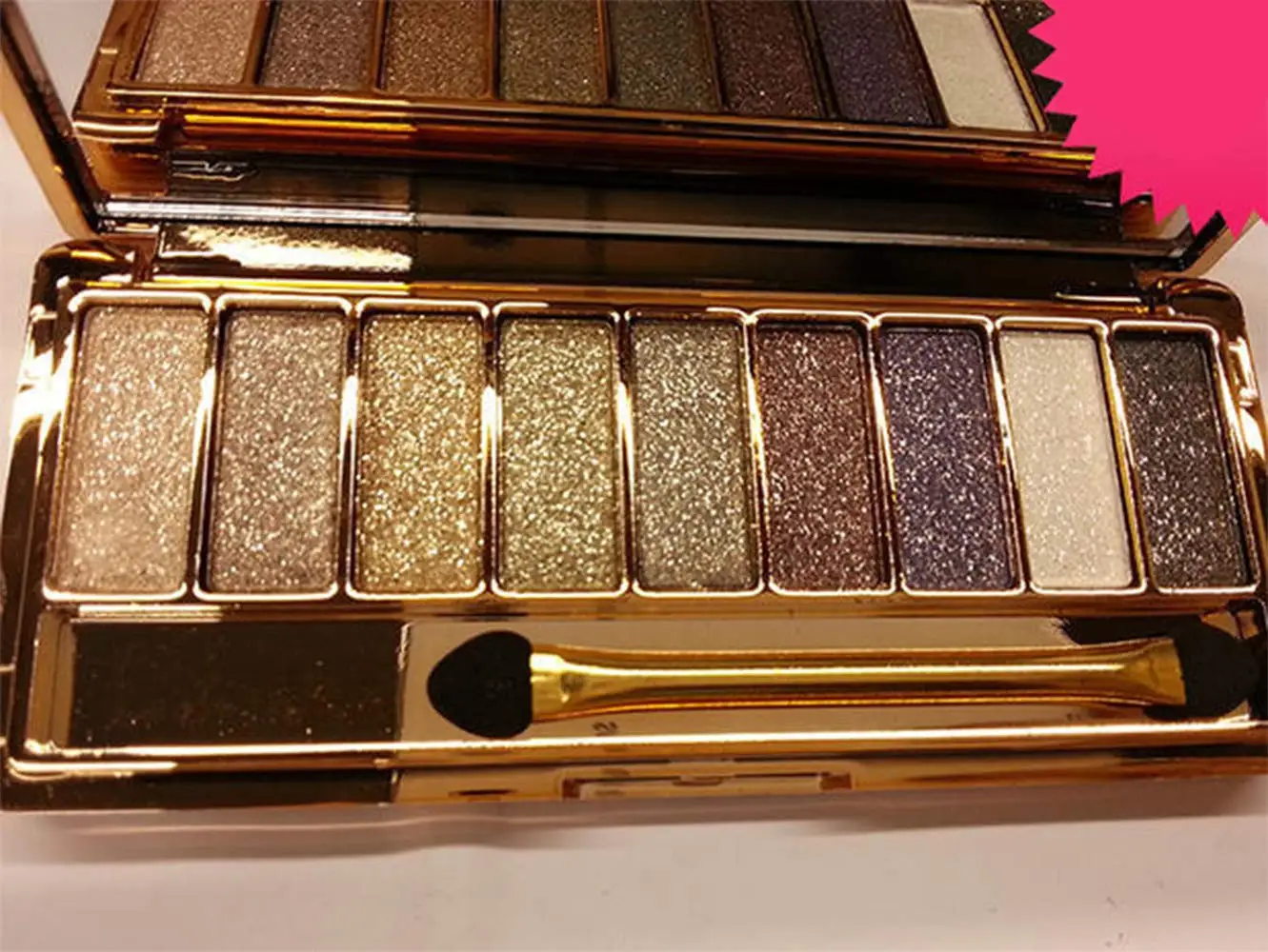 9 Colors Glitter Eyeshadow Fashion Eye Shadow Palette & Makeup Cosmetic Brush Set For Women Nude Shades eye shadow eye shadow plate glitter makeup accessories