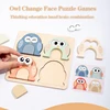 Owl Tangram Montessori Puzzles Toys Face Change Expression Shape Matching Games Intelligence Educational Wooden Toys for Kids 2