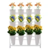 3 Layers Metal Plant Stand with Wheels Modern Plant Shelf  Flower Bucket Indoor Outdoor Flower Display Stand Flower Rack 5