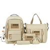 5-piece Free Pendants Large Capacity Backpack School Students College Style Korean Version Multi Piece Set Trendy Street Style 6