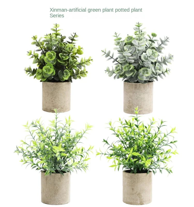 

Christmas Decoration Household Simulation Plants Ebcalyptus Pachysandra Colorful Not easy to Fade Silk Cloth Wedding Accessories