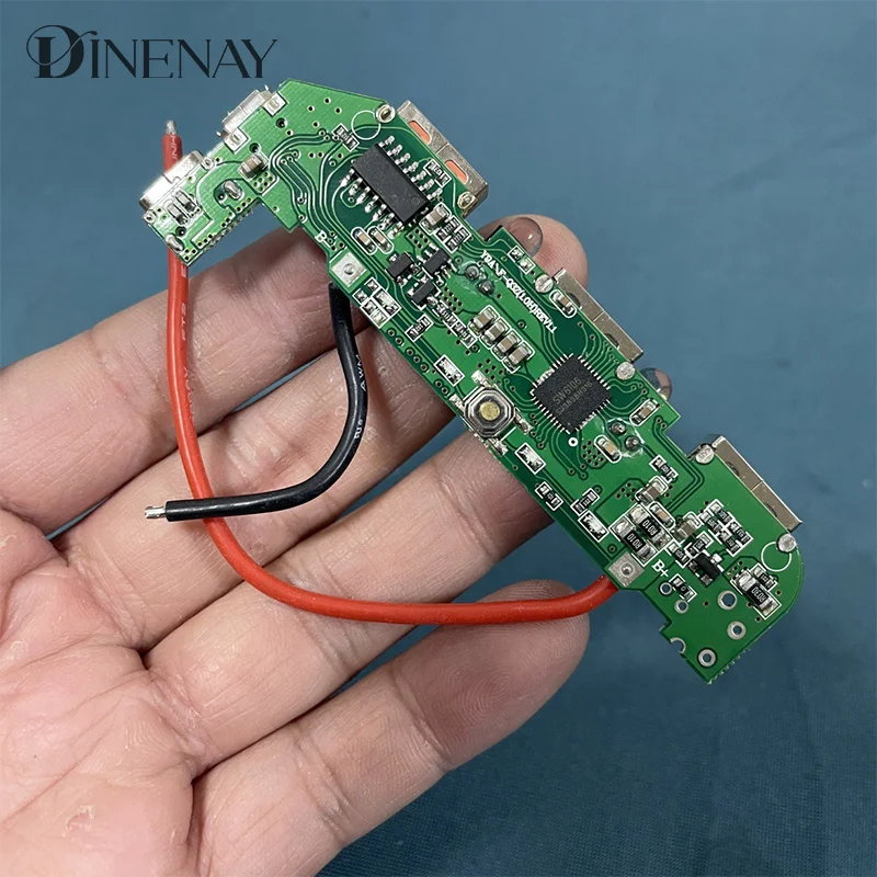 조명이 있는 빠른 충전 뱅크 모바일 전원 모듈, PD + QC 3 포트 USB 모바일 보조배터리 회로 기판