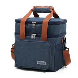 Deluxe Double - Layer Insulated Lunch Tote - Large Capacity for Picnics, School, and Work (C)