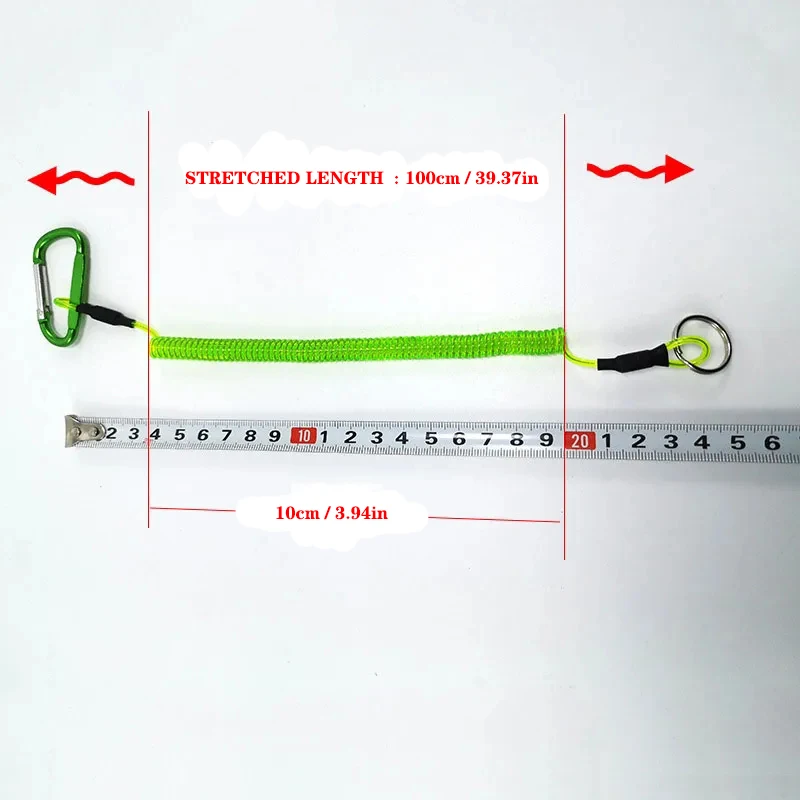 Enhanced Elastic Coil Keychain Lanyard with Lockable Tether and Fashionable Wire Design