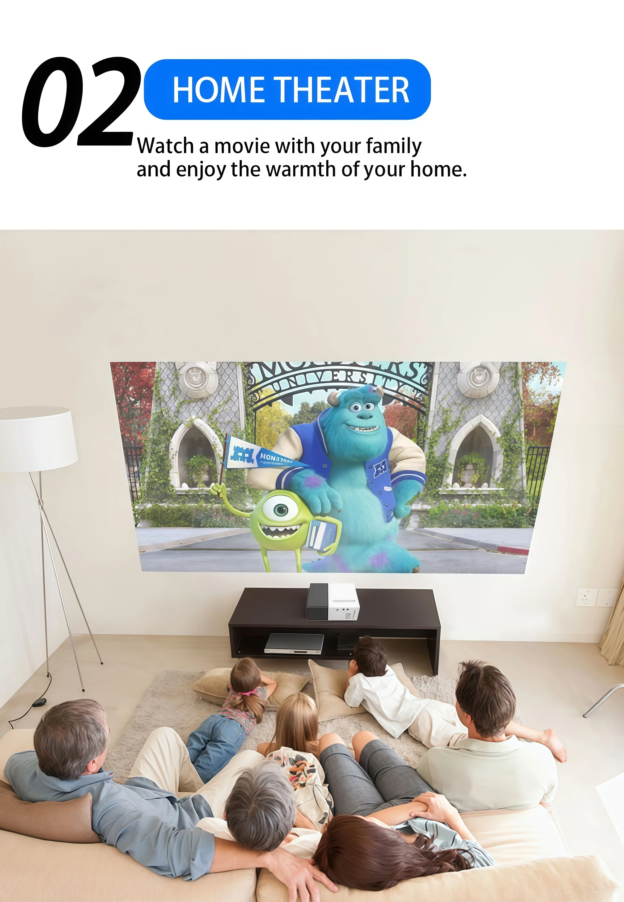 Mini Portable For Cartoon Outdoor LED Pico Movie Projector for Home Theater Kids