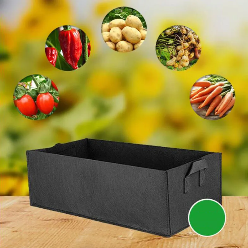 

Big Square Veg Plant Fabric Grow Bag Garden Tools Nursery Pots Flower Pot Vegetable Planting Planter No Woolen