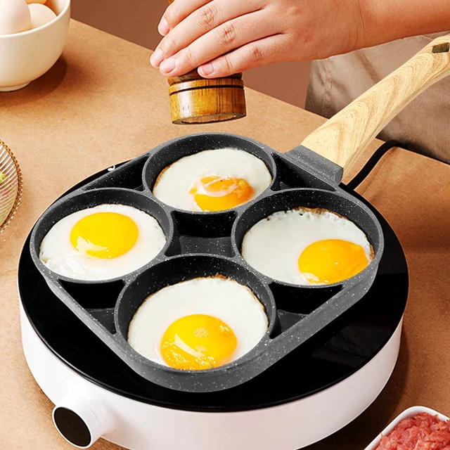 4-hole Omelet Pan For Burger Eggs Ham Pancake Maker Frying Pans