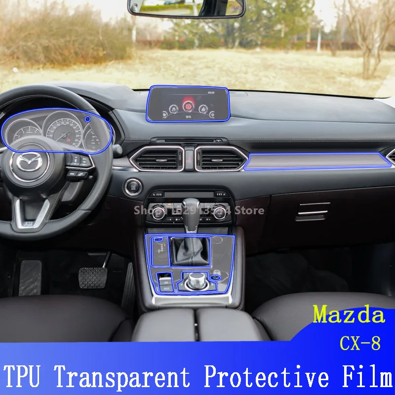 

For Mazda CX-8（2017-2022）Hybird Car GPS Navigation Film LCD Screen TPU Protective Protector Decoration Stickers