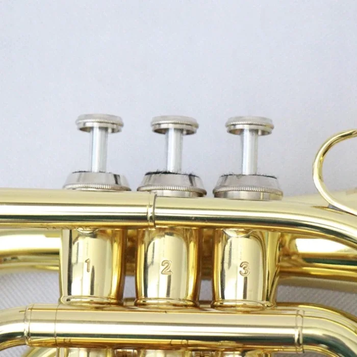 Gold Lacquer Pocket Trumpet Cheap Stainless Steel Valves Bb Pocket Trumpet Brass
