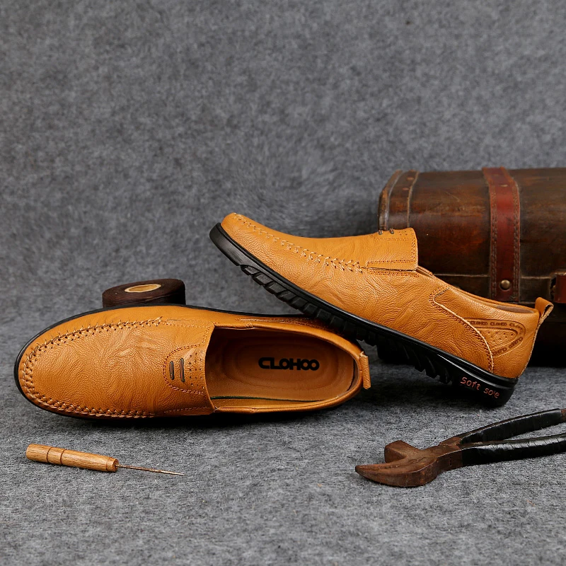 Men's Comfortable Soft Sole Slip-on Loafers Versatile Casual Business Formal Leather Shoes leather shoes
