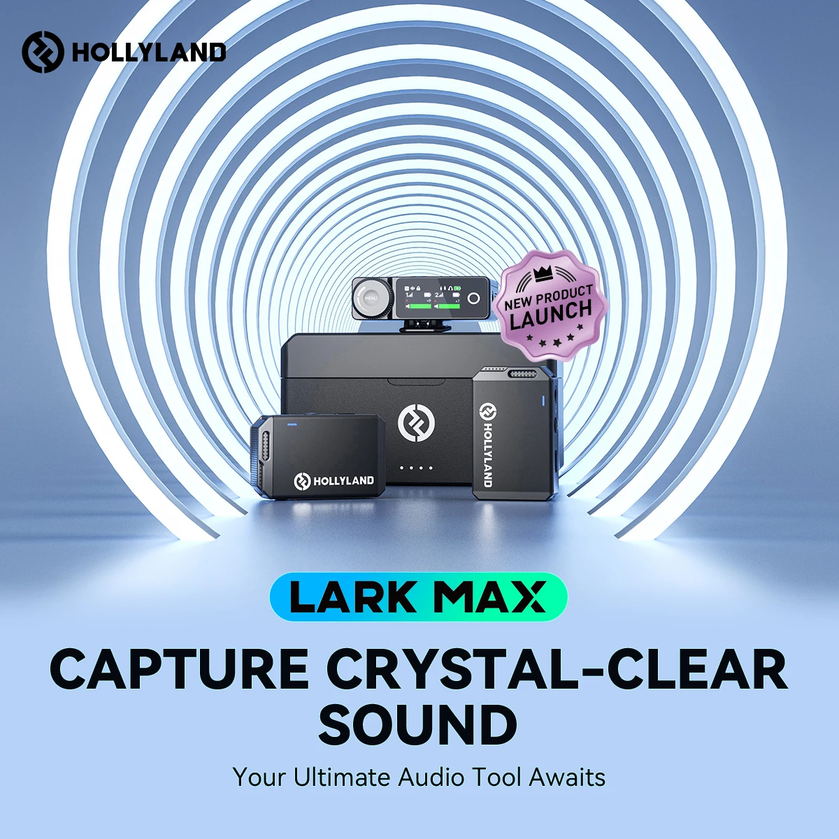 Hollyland Lark Max ワイヤレスラベリアマイク 250 メートル 820