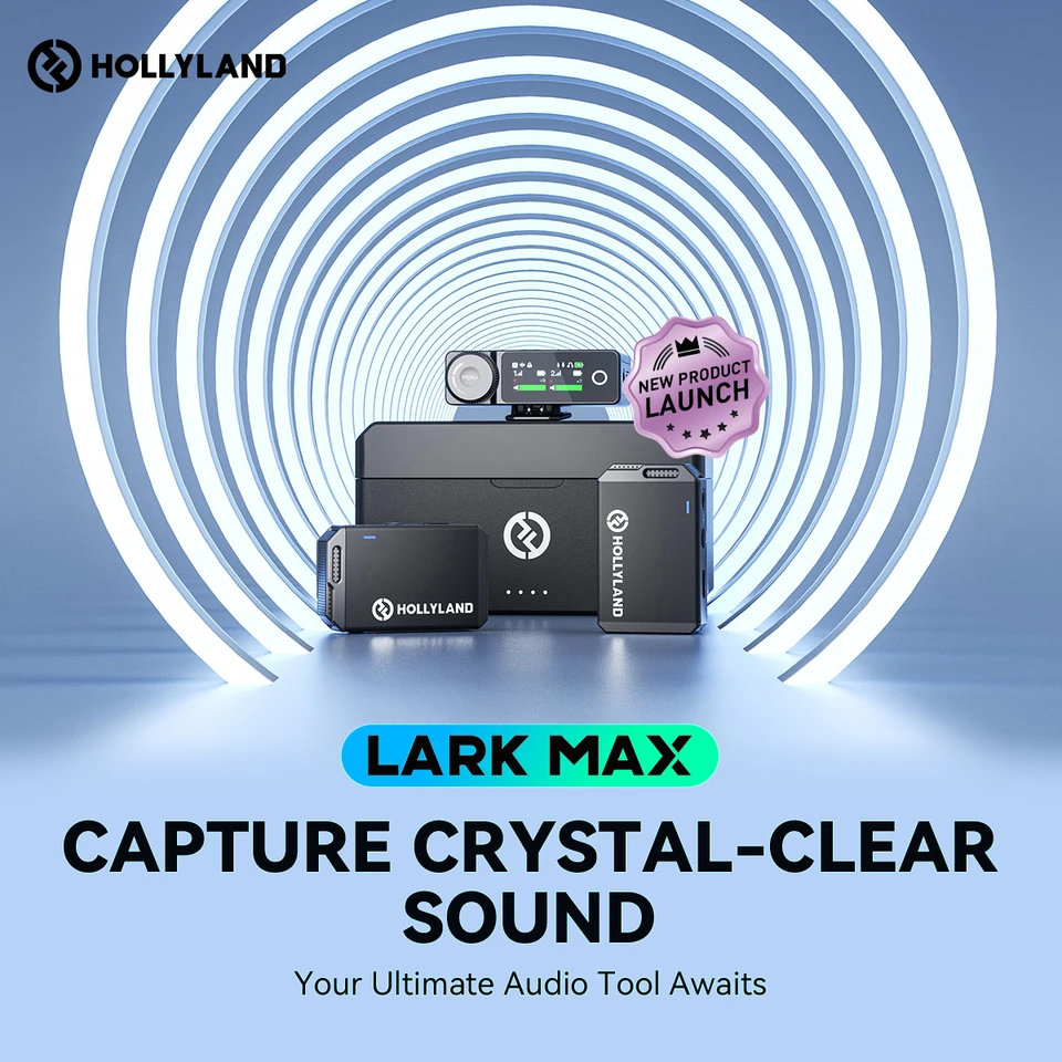 Hollyland Lark Max ワイヤレスラベリアマイク 250 メートル 820