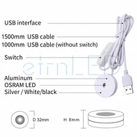 etrnLED USB Led Light Mini Spotlight 5V Round Surface Mounted Cabinet Display Showcase Small Lamp Ceiling Spot Home Black White 2
