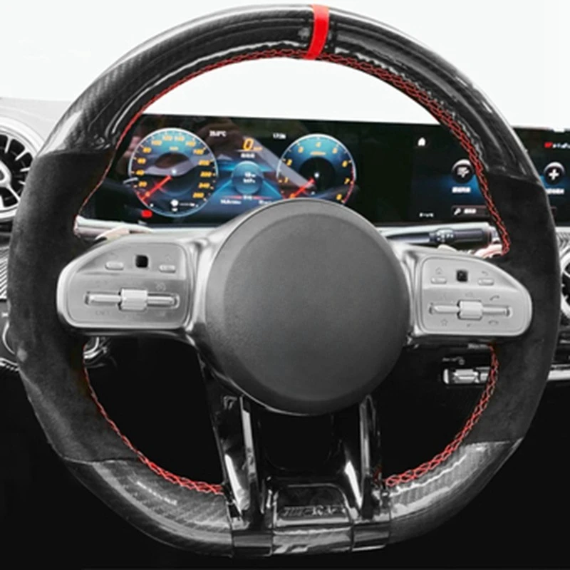 手縫い本革スエード編組車のステアリングホイールメルセデス · ベンツ