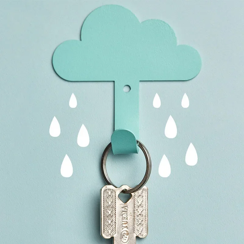 Cute Cloud Self Adhesive Wall Door Hangers Clothes Hat Storage Racks Home Decor Key Holder Towel Coat Hooks Kitchen Organizer