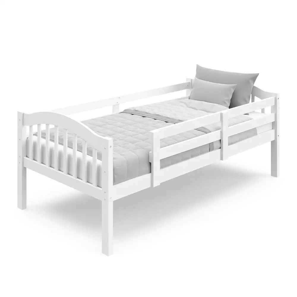 Storkcraft Long Horn Twin-Over-Twin Bunk Bed White GREENGUARD Gold Certified Converts to 2 Individual Twin Beds Wood Slats Bunk 6
