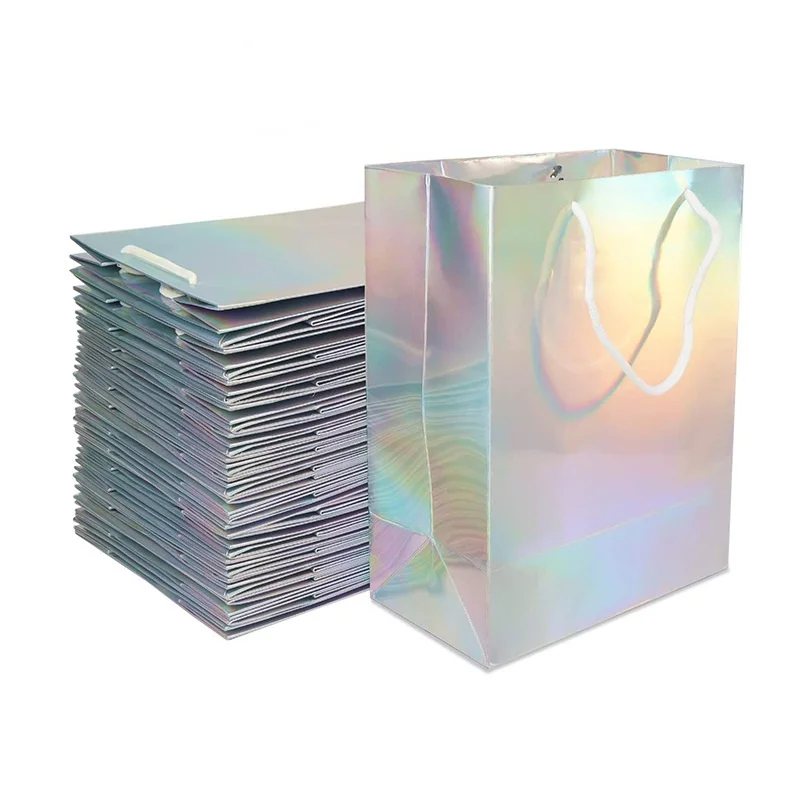 100 Teile/los Luxus Regenbogen Laser A4 Dokument Papier Tasche Kraft Papier Tasche Kleidung Verpackung Archiv Taschen – Detail 6