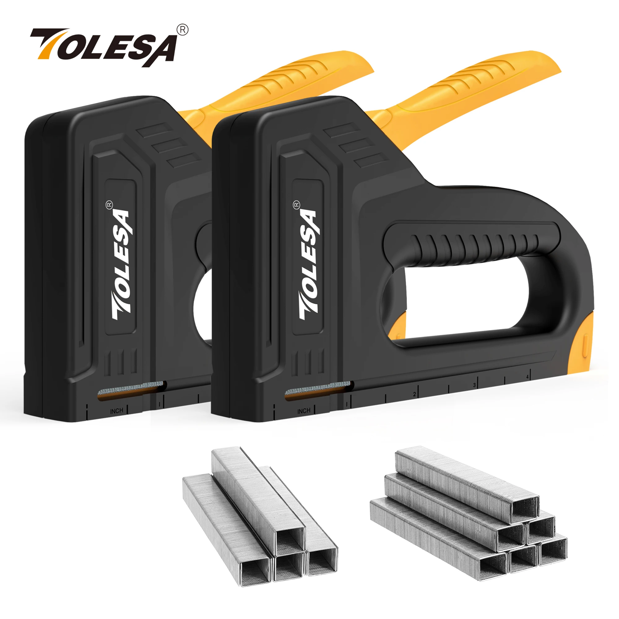 TOLESA 2PCS Staple Guns for Wood Light Duty Manual Upholstery Staple Guns with 2000 Staples for Carpentry Crafts Fabric DIY 2pcs free shipping ktv bronze european palace carved gate handle new villa glass wood door pull artificial solid holder 430mm