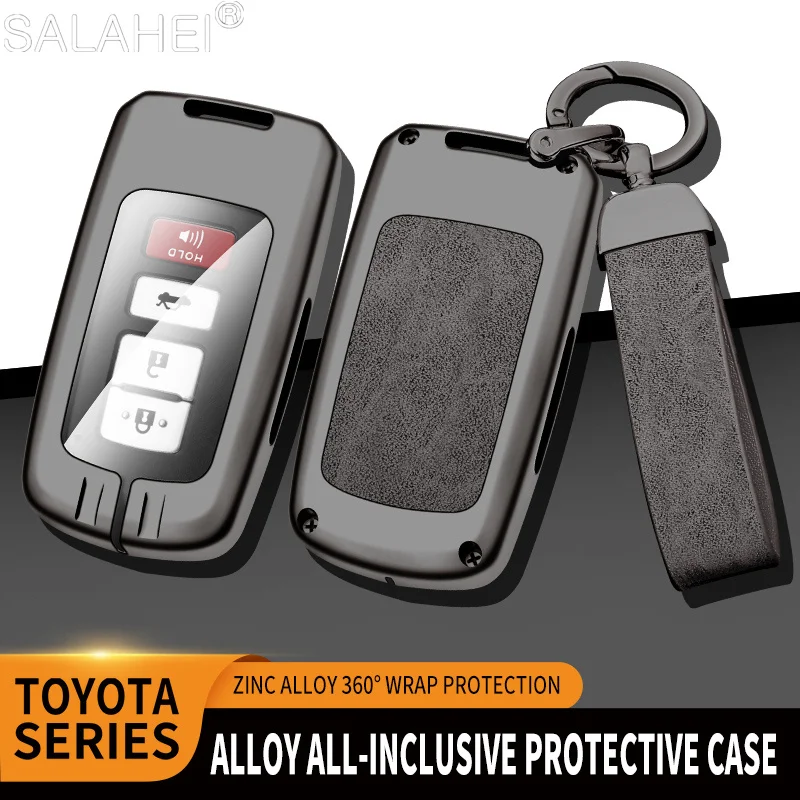 

Alloy+Leather Car Key Case Cover for Toyota Prius CHR Aygo Corolla Yaris RAV4 Camry Land Cruiser Highlander Prado Auris Avalon