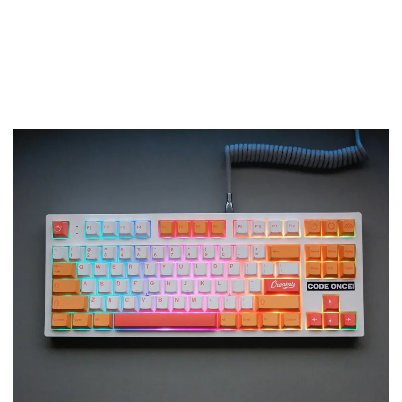 Chaves Gmk Pêssegos n Creme Keycaps Cereja Perfil Pbt Tintura Sublimação Teclado Mecânico para mx Switch 148 - Imagem 4