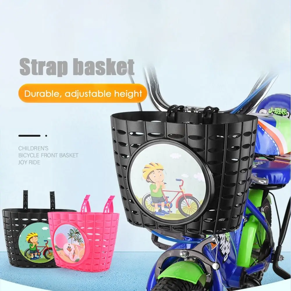Bicycle Basket Children Front Storage Scooter Handlebar Carrier Holders Bags Cartoon Cycling Scooter Sticker