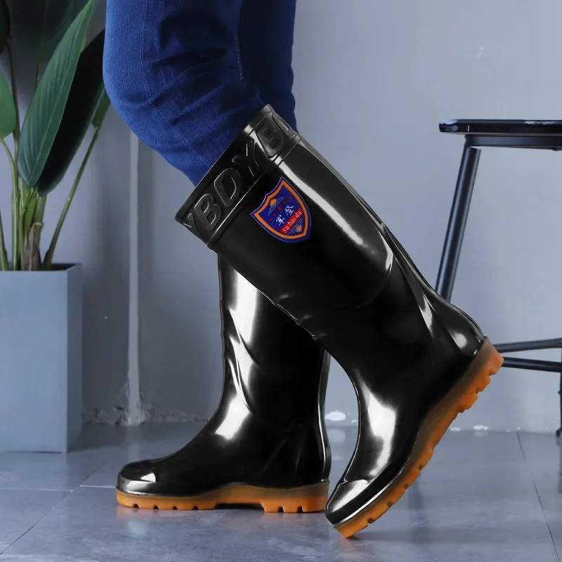 Bottes de pêche militaire cheville haute imperméables antidérapantes moulées une pièce hommes qualité professionnelle