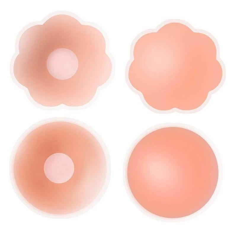 

2pcs Intimates Accessories Reusable Invisible Silicone Nipple Cover Self Adhesive Breast Chest Bra Pasties Mat Stickers