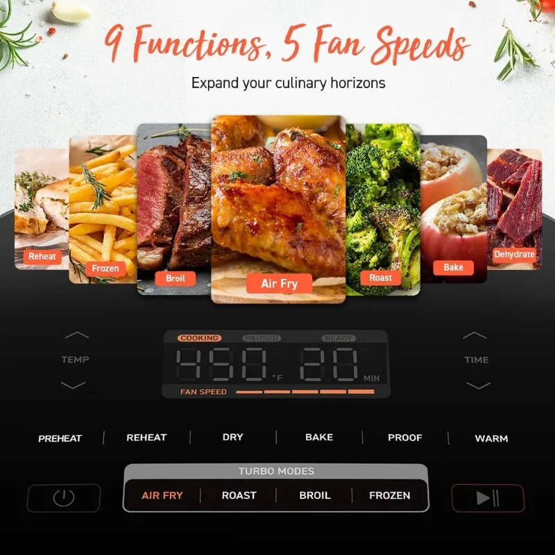 COSORI Air Fryer 9-in-1, Compact but Large 6 Qt, 5 Fast Fan Speeds with 450F for Ultra Crsipy, 95% Less Oil, 100+ In-App Recipes 2