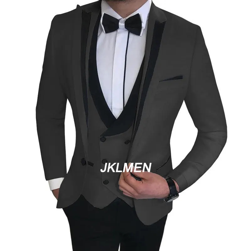 Men Suits Polyester Casual Four Seasons Men Business Suits Men's Special 3 Pcs Set Groom Wedding ( Jacket + Vest + Pants )