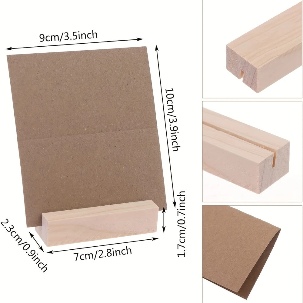 Place Card Holders 10/20 pcs Wooden Card Holder Wooden Photo Card Holder Restaurant Menu Placement Table