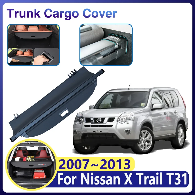 YIKEN Voiture Rétractable Couverture De Cargaison De Coffre pour Nissan  X-Trail Ⅲ 2014-2022, Ajustement Parfait Forte Capacité Portante Accès  Facile