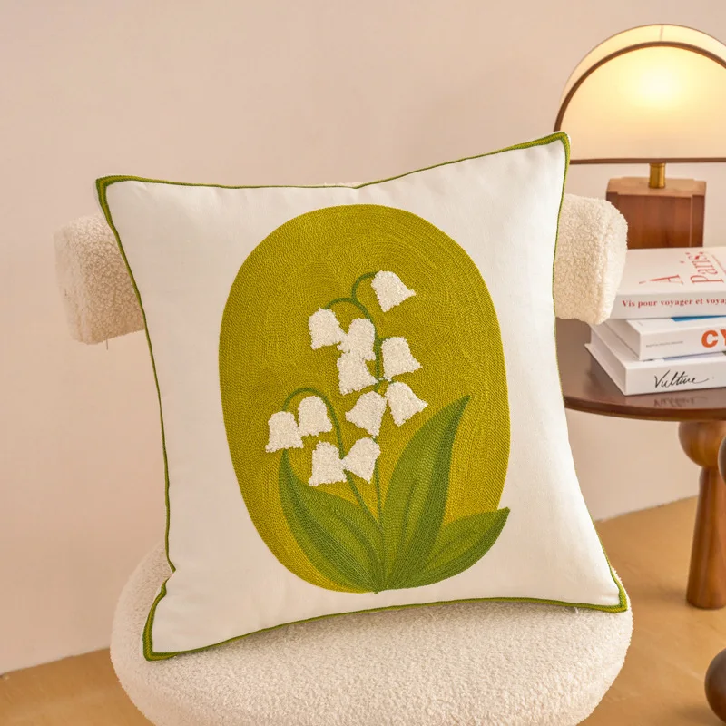 Embroidered Countryside Floral Cushion Covers