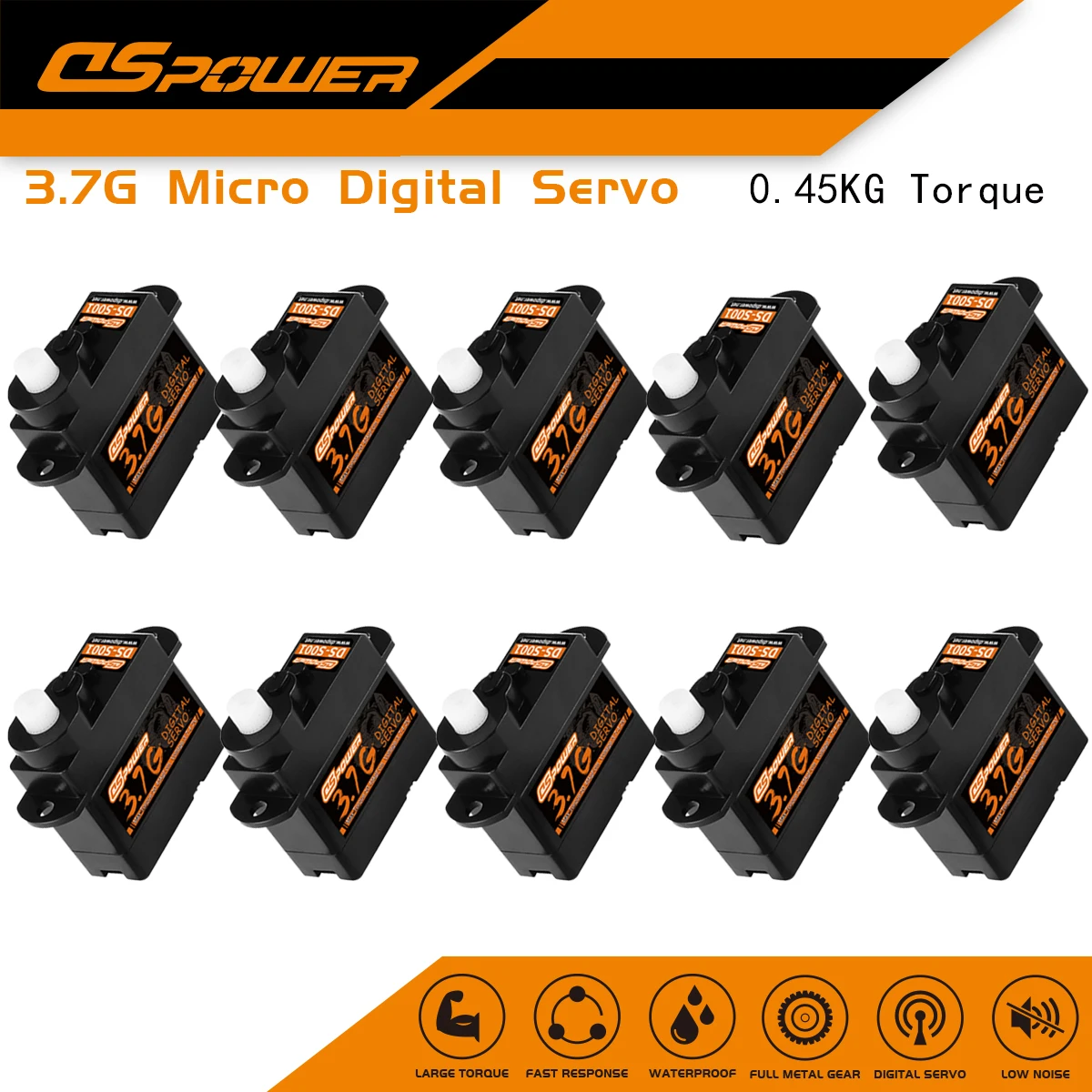 

DSpower 1/5/10/20PCS 3.7g Digital Servo Micro Mini Servos for WLtoys X450 Airplanes RC Car FIXWING Helicopter