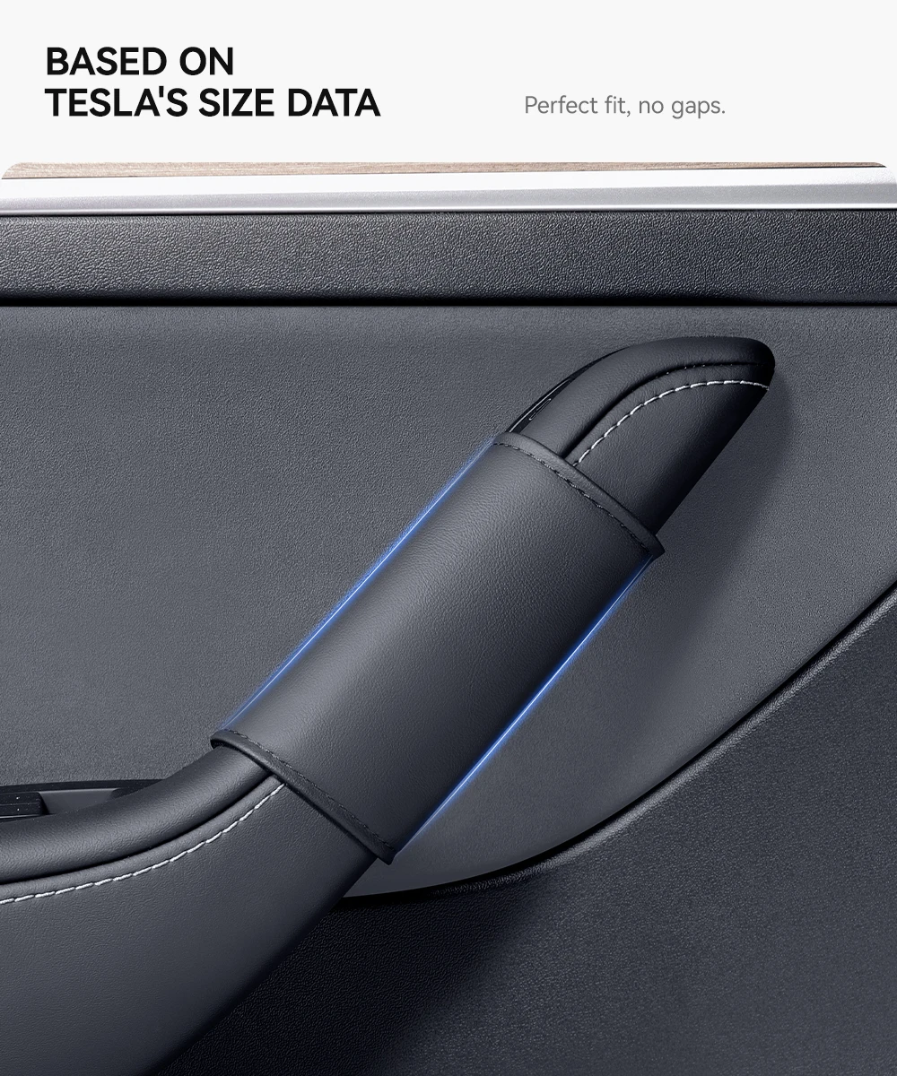 Door Inner Handle Protector Cover Leather For Tesla Model 3 Y Highland Juniper C