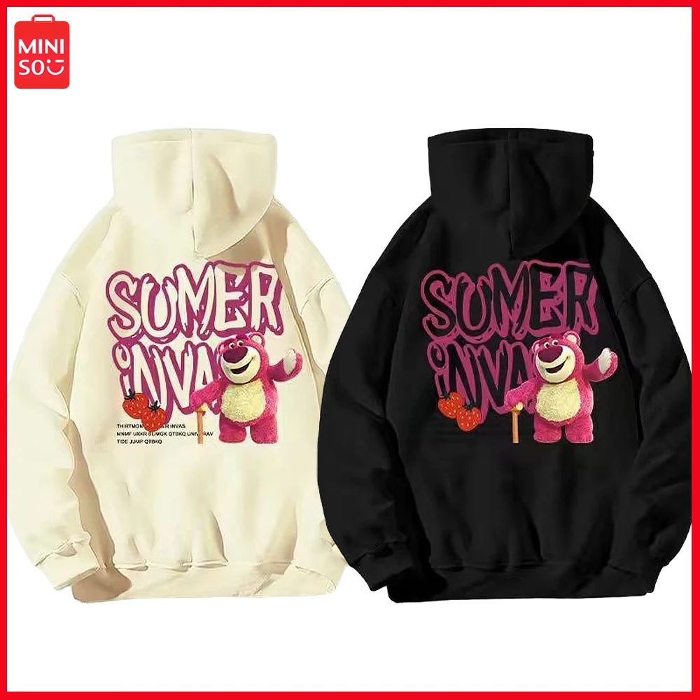 

Anime Miniso Lotso Autumn Winter 2023 New Cartoon Printed Hoodie Hoodie Coat Student Casual Cotton Top Christmas Birthday Gift