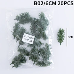 Set of 10/20 Artificial Pine Needle Branches for Floral Arrangements and Christmas Decorations (Green B02 6cm 20PCS)