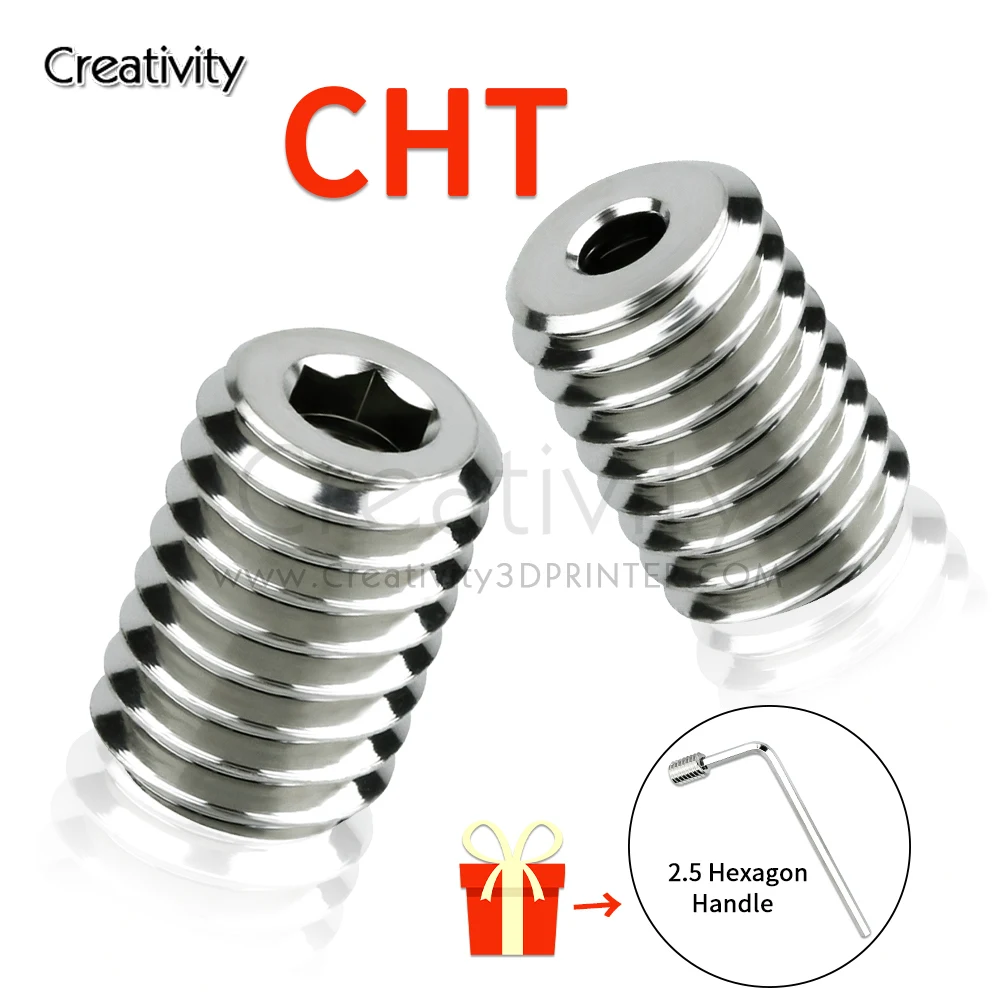 Nickel Plated for E3D V6  Hotend Adapter Volcano Crazy Heating Block CHT High Flow Volcano Copper Connector for E3DV6 Nozzle