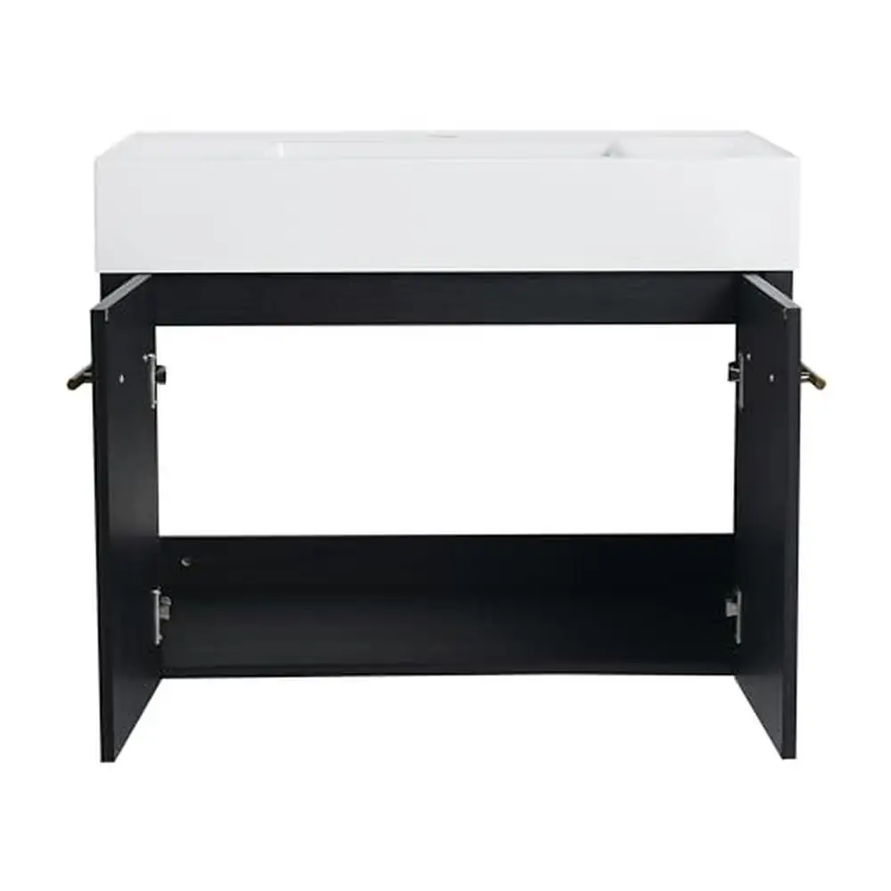 Description Picture 5 of itemModern 30" Bathroom Vanity with Thick Edged Resin Sink Floating Cabinet with Soft Close Doors Durable Engineered Wood Water