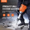 VEVOR Demolition Jack Hammer 2200W Electric Jackhammer Heavy Duty 1350 BPM Concrete Breaker 6pcs Chisels Bit Chipping with Case 2