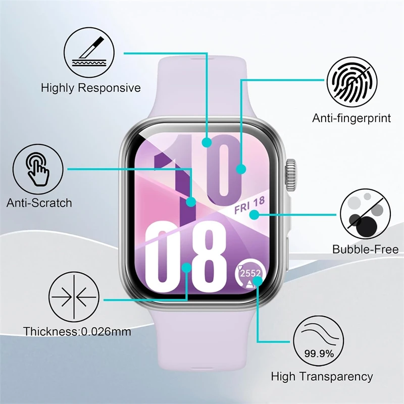 Premium 9D Curved Screen Protector Film for Huawei SmartWatch - Full Coverage, 3-5 Pack