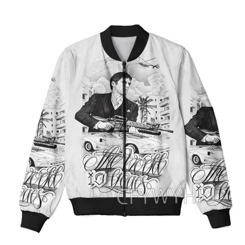 

Мужская/Женская куртка-бомбер на молнии с 3D-принтом