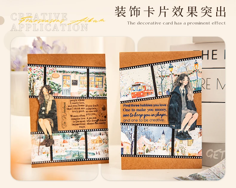 Journal GO 24 Stück ästhetische Aufkleber für die vier Jahreszeiten, Reiseaufkleber für Planer, Scrapbook, Dekoration, Album, DIY, kreative Aufkleber – Detail 12