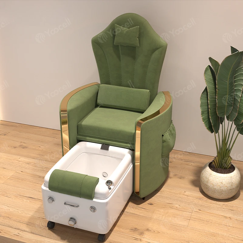 

Yoocell Top sales beauty salons furniture luxury green color pedicure foot spa massage chairs magnetic jet for nail