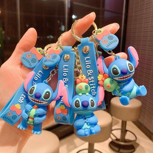 Disney Lilo & Stitch Toys Keychian Children Anime Stitch Pendant Doll  Keyring Kawaii Angel Keychians Cute