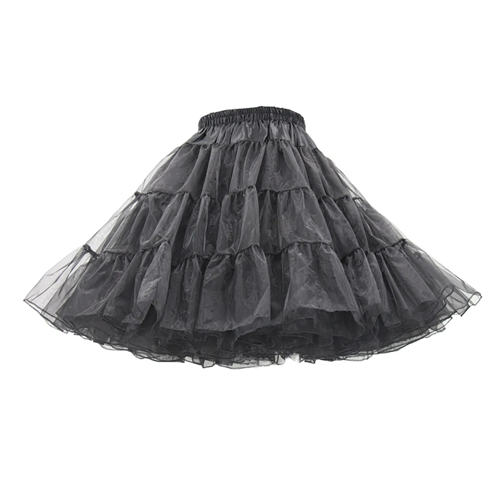 

Women's Candy Color Multicolor Mini Skirt Three Section Puffy Party Tutu Skirt Elastic Waisted Half Length Skirts For Women