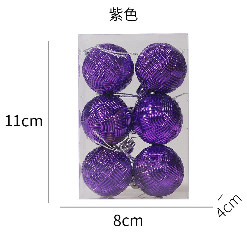 thumbnail image 1 of Juego de 8 adornos navideños de bolas de 4 cm, de plástico, para colgar en el árbol de Navidad, accesorios de decoración navideña, 1 of 5