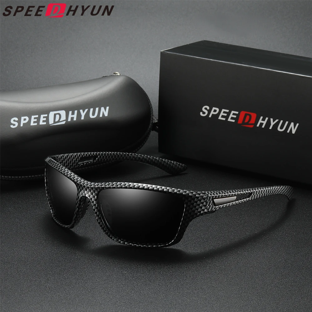 SPEEDHYUN 초경량 편광 선글라스, 남성 패션, 스포츠 랩 스타일 안경, 남성 사이클링 여행 안경, UV400