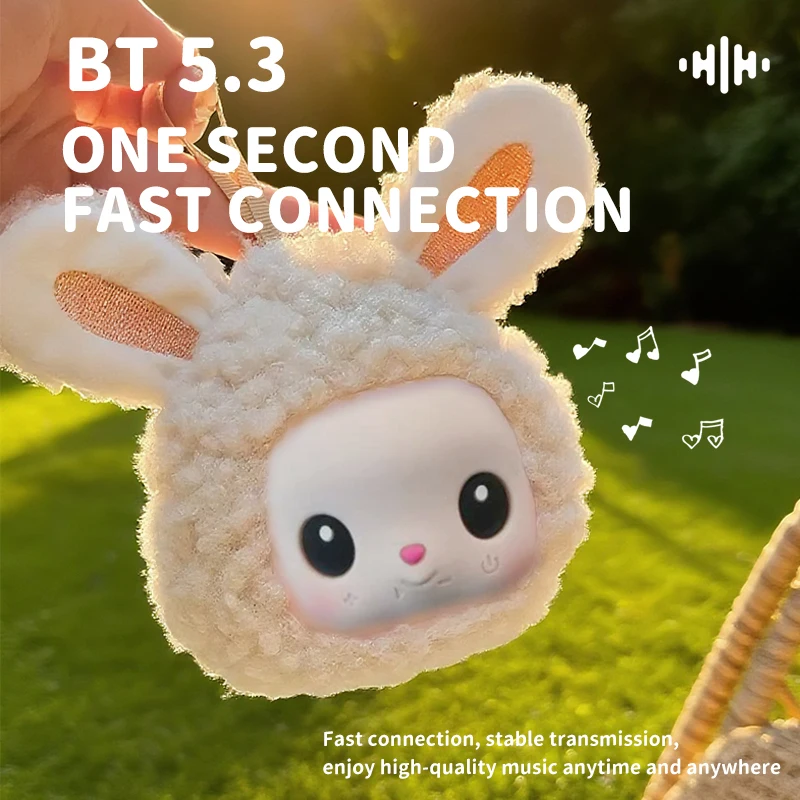 Mini Bunny Bluetooth Speaker Cute Animals TWS Pairing Stereo Soundbar Wireless MP3 Music Player Rechargeable TF Card Play